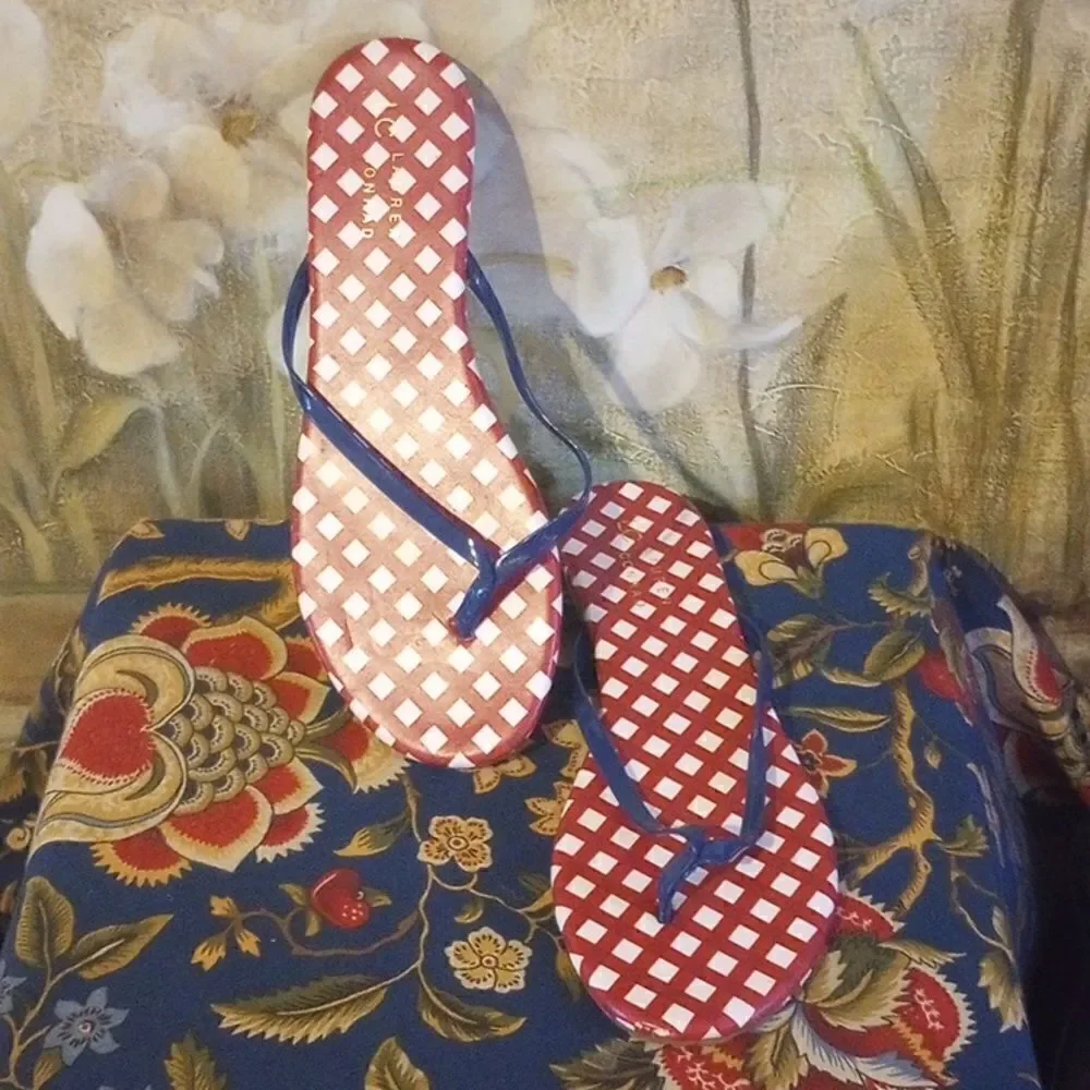 COPY - NWT LC Lauren Conrad Red White &Blue Leather Sandals!*